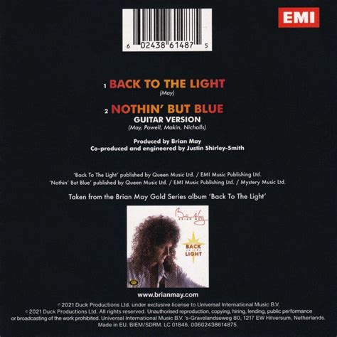 Brian May Back To The Light Reissue Single Gallery