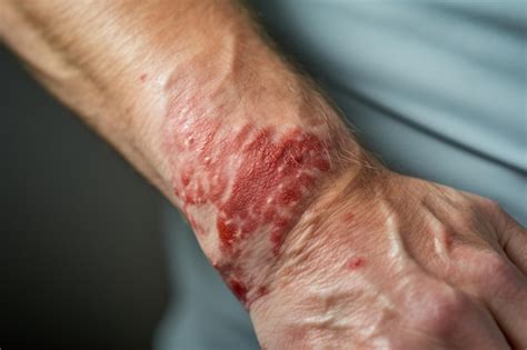 Premium Ai Image A Man With A Red Rash On His Arm