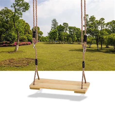 Outdoor Adult Kids Safety Swing Chair Wooden Tree Swing Seat with Rope Kids Trapeze Chair ...