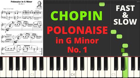 Polonaise In G Minor No 1 I CHOPIN I Easy Piano Solo Sheet Music For