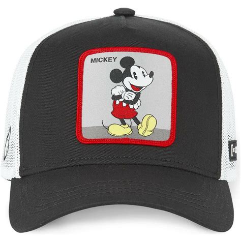 Casquette Trucker Noire Et Blanche Mickey Mouse Cas Mic Disney Capslab