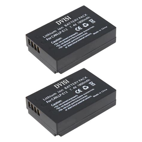 2pcs Lot 7 4v 1800mah Lp E12 Camera Batteries Lp E12 Camera Battery For Canon Eos M M2 100d Kiss