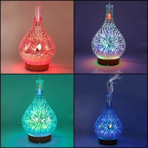 Diffuseur D Huiles Essentielles Lampe Led Feu D Artifice D Verre