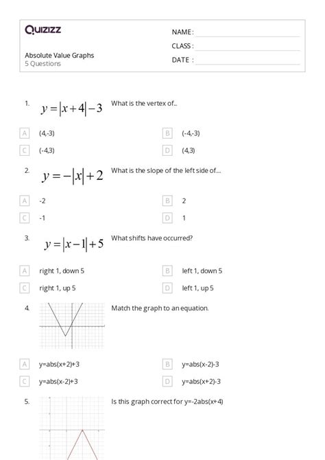 50 Absolute Value Worksheets For Kindergarten On Quizizz Free And Printable