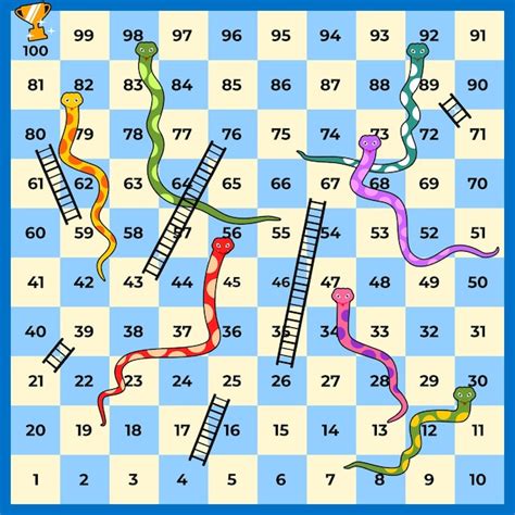 Cobras E Escadas - Modelo de jogo de tabuleiro de cobras e escadas para crianças | Vetor ...
