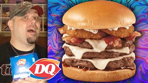 Dairy Queen Backyard Bacon Ranch Signature Stackburger Triple Review Youtube