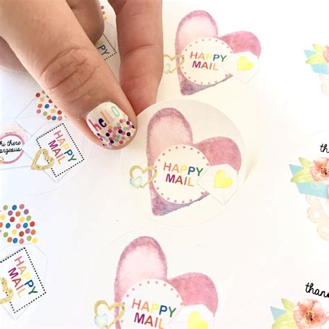 Happy Mail Envelopes Heart RAINBOW Variety Stickers - Etsy