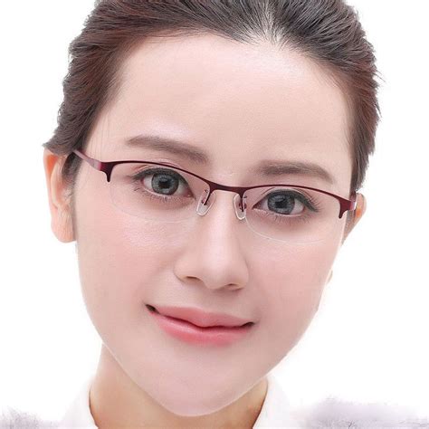 Women S Half Rimless Eyeglasses Frames Meta Andtr90 Spectacles Flexible Rx Able Ebay Montures