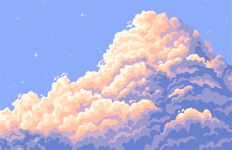 Practicing my pixel art with some relaxing clouds : PixelArt