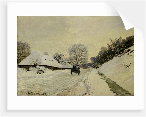 The Cart Or Road Under Snow At Honfleur Posters Prints By Claude Monet