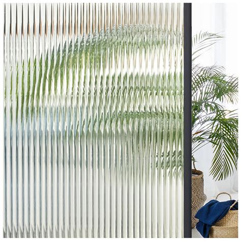 Coavas Reeded Glass Window Privacy Film 3d Bathroom Decorative Window Clings Peel And Stick