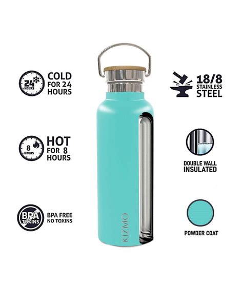 Insulated Water Bottle 600ml Stainless Steel Double Wall Bottle Kizmo