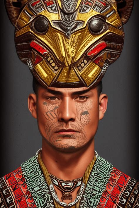 Aztec Warrior Concept Art Portrait · Creative Fabrica