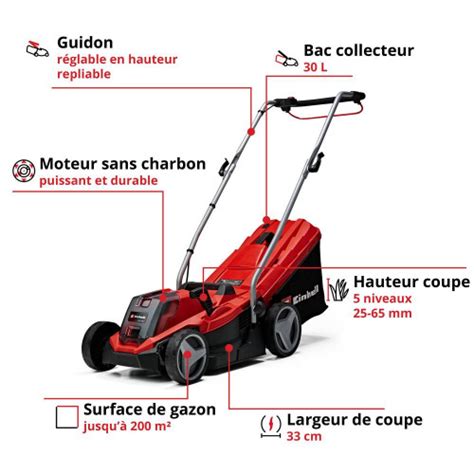 Einhell Tondeuse à gazon sans fil GE CM 18 33 Li 1x4 0 Ah