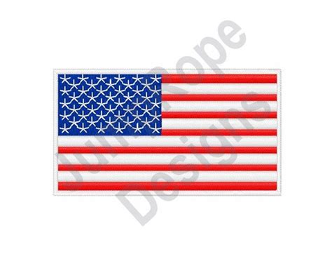 American Flag Machine Embroidery Design Etsy