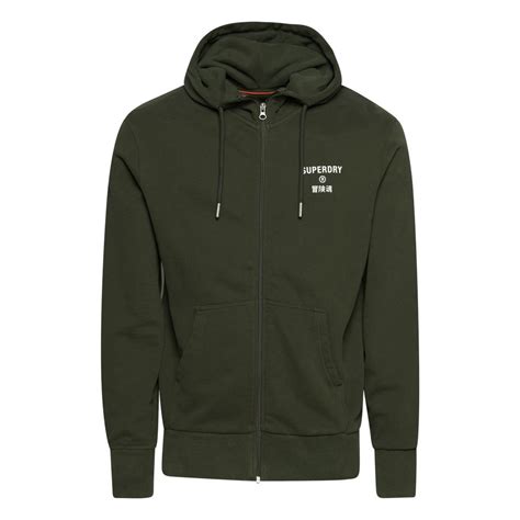 Superdry Code Core Sport Zip Hoodie Green Dressinn