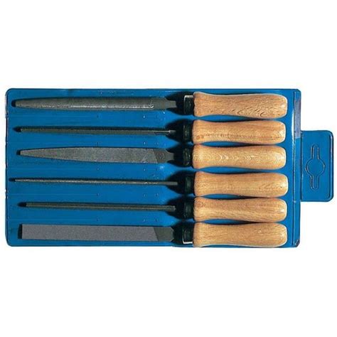 Pferd 17012 4 Key File Set Wooden Handles 6 Pieces Second Cut