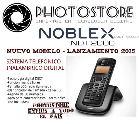 Telefono Inalambrico Noblex Ndt 2000 Dect 6 0 Manos Libres PHOTOSTORE