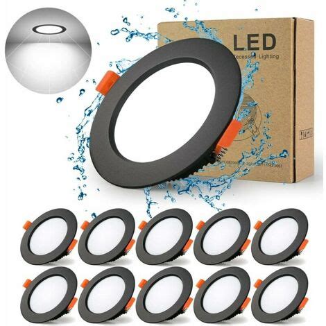 Faretto Da Incasso A Led Nero Extra Piatto Pacco Da Lampadine W