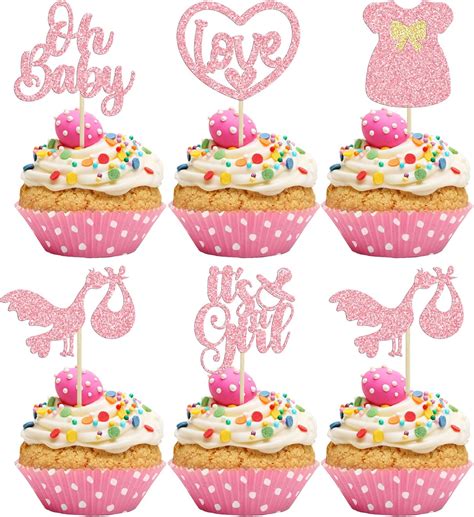 Amazon Gyufise Pcs Baby Shower Oh Baby Cupcake Toppers It S A