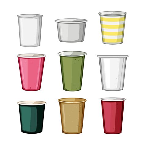 Paper Cup Set Cartoon Vector Illustration 28080152 Vector Art At Vecteezy