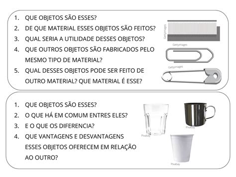 Características Dos Materiais 1 Ano Fundamental Atividades BRAINCP