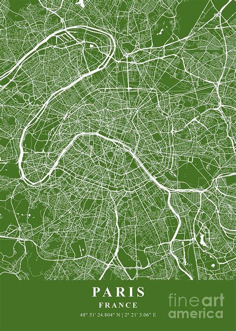 Paris France Moss Plane Map Photograph By Tien Stencil Fine Art America