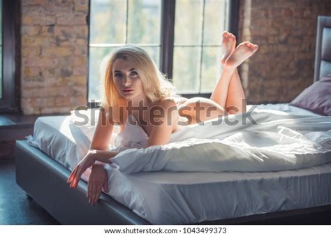 Naked Blonde Woman Looking Sensually Camera Stock Photo 1043499373 Shutterstock