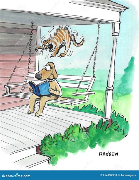 Cat attacks dog stock illustration. Illustration of scratching - 254937930