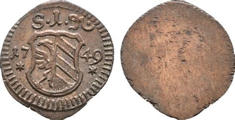 Nürnberg Stadt Einseitiger Pfennig 1749 vz st MA Shops