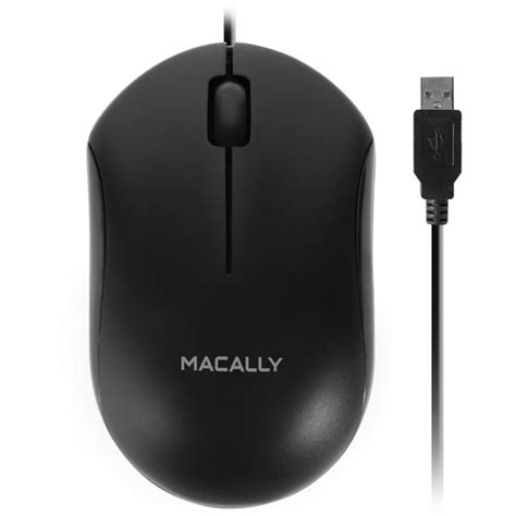 Macally Usb Wired Computer Mouse With 3 Button Scroll Wheel 5 Foot Long Cord Compatible With