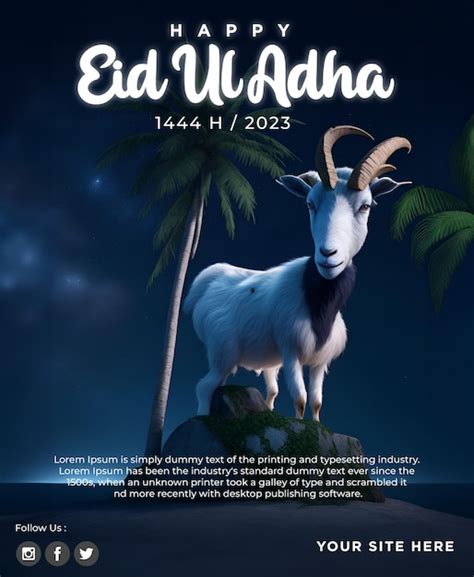 Premium Psd Eid Ul Adha Dramatic Goat In The Night