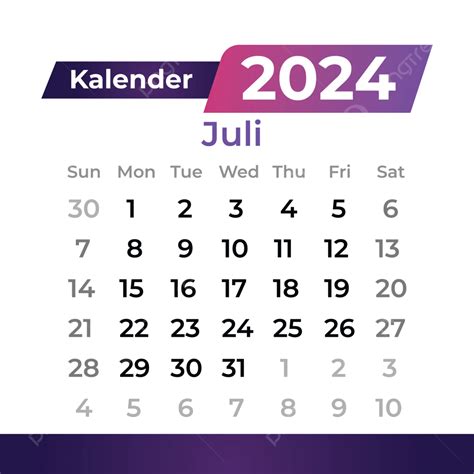 Imagens Calendário 2024 Julho Png E Vetor Com Fundo Transparente Para