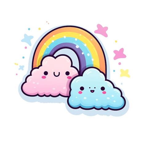 Premium AI Image | cute kawaii rainbow clipart