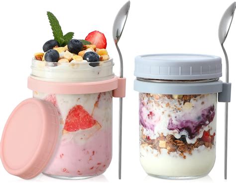 Amazon Kesaplan Overnight Oats Containers With Lid And Spoon Oz