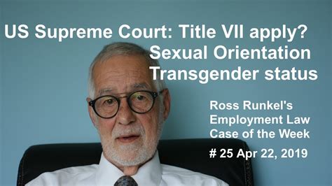 Title Vii Sexual Orientation And Transgender Status Youtube