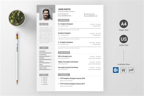 Minimal Cv Resume Template Graphic By Arp Creation Creative Fabrica