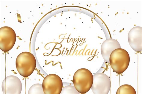 Luxury Happy Birthday Greeting Template With Balloon 2962900 Vector Art