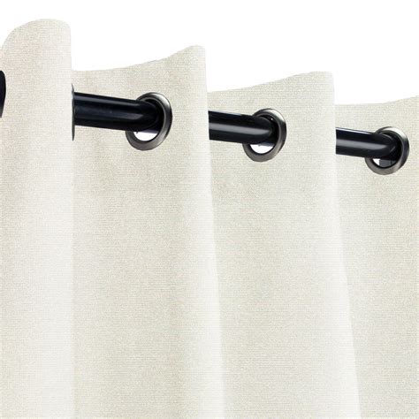 Sunbrella Canvas Natural Outdoor Curtain 50 in x 84 in w/ Old Copper ...