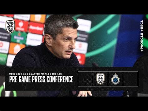 Pregame Press Conference PAOK FC Vs Club Brugge Live PAOK TV YouTube