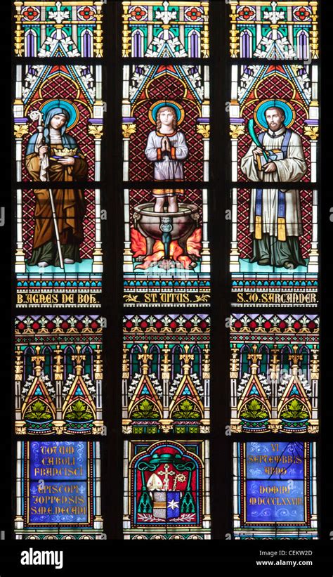 Prague St Vitus Cathedral Stained Glass Window St Agnes Of Bohemia