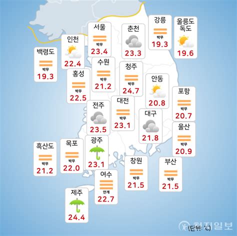 오늘날씨 “당분간 30도 이상 무더위 오늘 저녁까지 남부 중심 소나기”