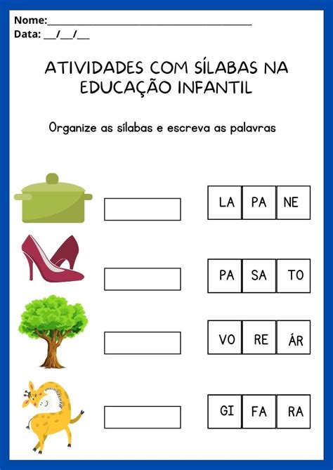 Atividades Com Sílabas Na Educação Infantil