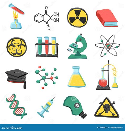 Ensemble D Ic Ne De Chimie De Laboratoire Illustration De Vecteur