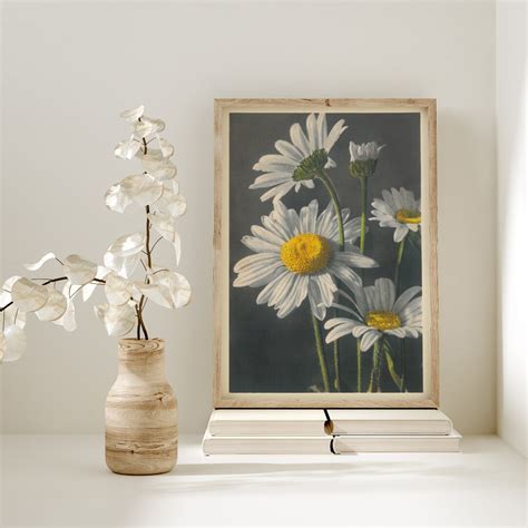 Printable White Daisy Painting Wall Art Print, Flower Painting Print ...