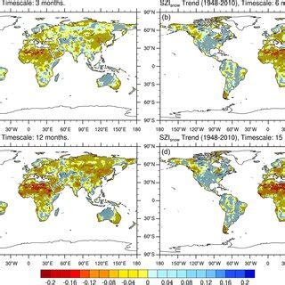 Spatial Distribution Of The Linear Annual Trend Changes Per Years