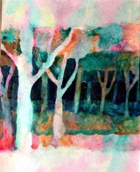 Negative Space Watercolor Painting Watercolor Negative Painting Art