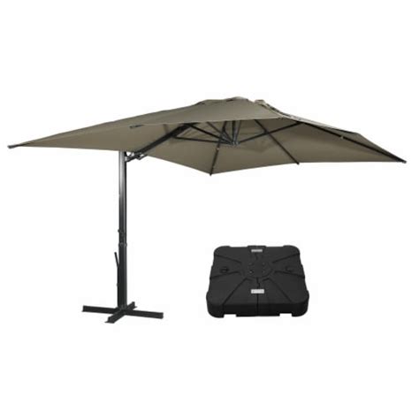 Mondawe Ft Cantilever Offset Patio Umbrella With Base Weight Stand