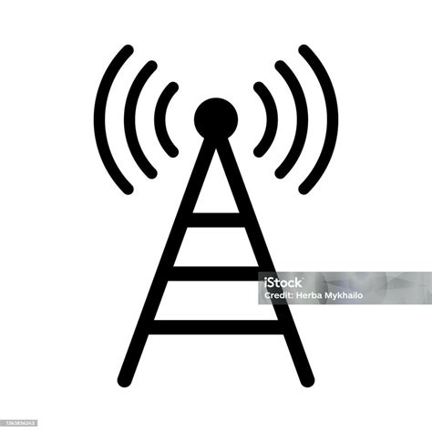 Ilustración De Vector De Icono De Antena Icono De Señal Torre De Antena