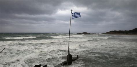 Storm Rain Clouds Greek Flag Greek City Times